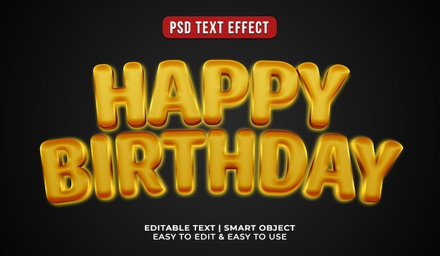 Happy Birthday Text Effect – Free Download