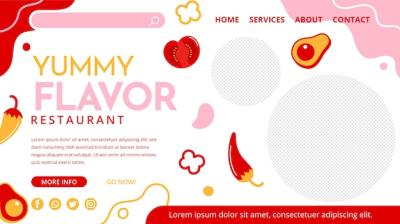 Flat Design Food Landing Page – Free Download