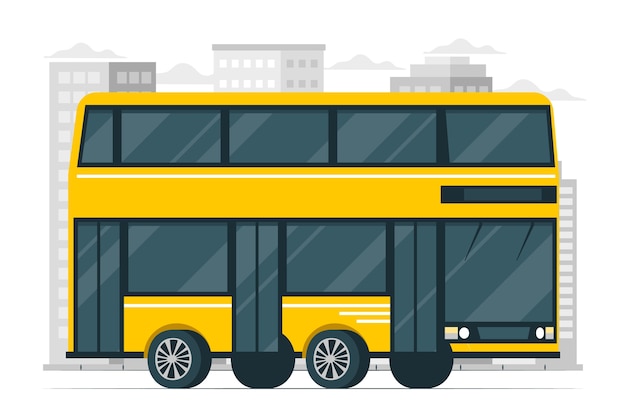 Double Decker Bus Concept Illustration – Free Download