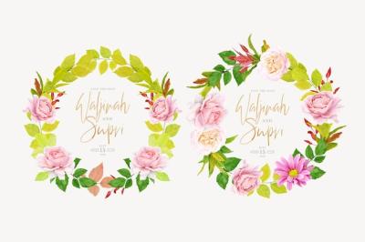 Floral Summer Wreath and Background – Free Download for Your Projects