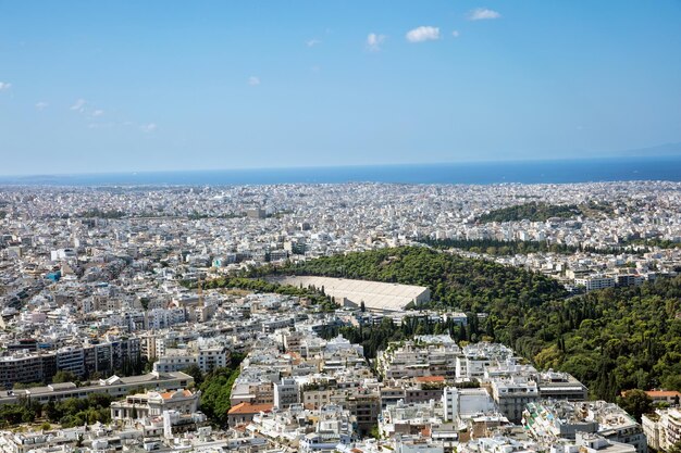 Stunning Panoramic View of Athens City and the Ancient Stadium from Lycabettus Hill – Free Download