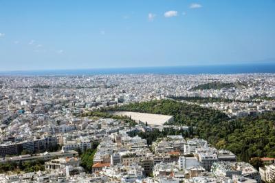 Stunning Panoramic View of Athens City and the Ancient Stadium from Lycabettus Hill – Free Download