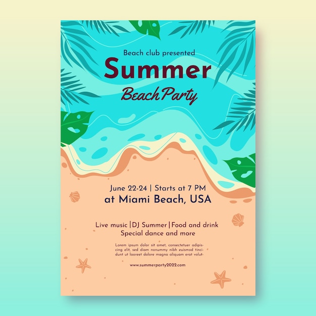 Summer Party Poster Template – Free Download