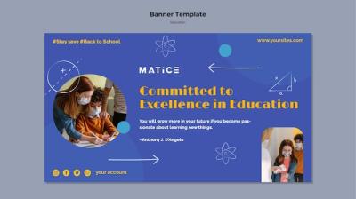 Horizontal Banner Template for Education – Free Download