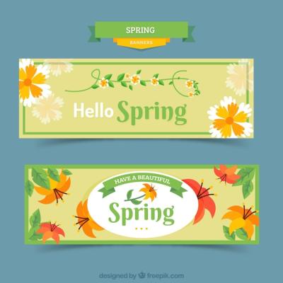 Flat Spring Banners – Free Download Stock Photos