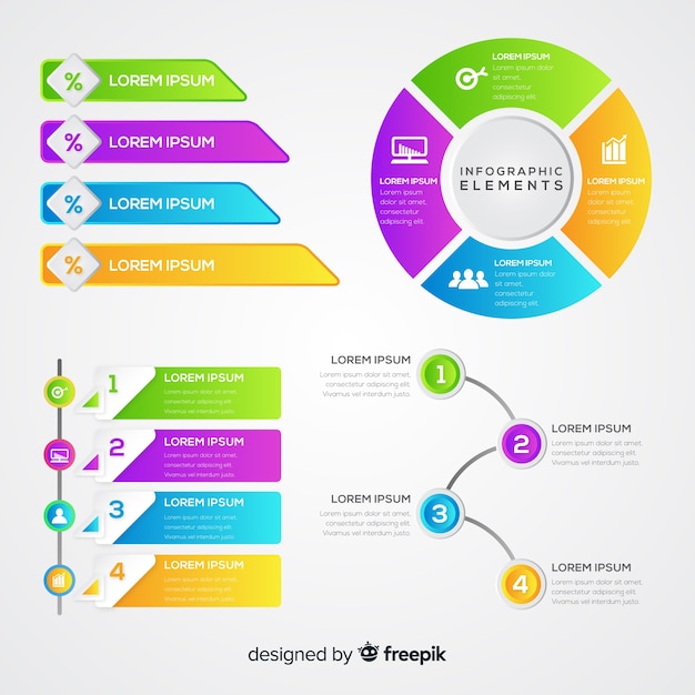 Gradient Infographic Element Collection – Free Download