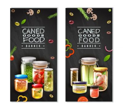 Canned Food Vertical Banners – Free Download