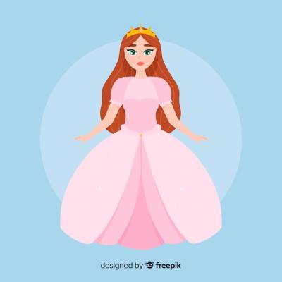 Flat Pastel Color Princess Illustration – Free Download