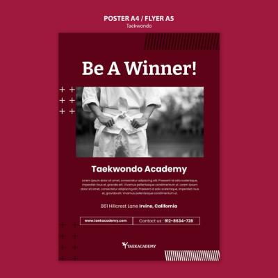 Flat Design Taekwondo Template – Download Free Stock Photo