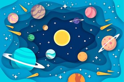 Galaxy Background in Paper Style – Free to Download