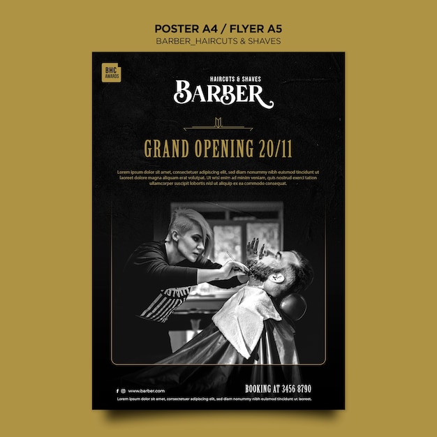 Barber Shop Poster Template – Free Download, Free Stock Photo