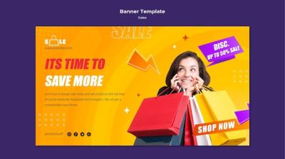 Creative Sales Template Design for Banner – Free Download