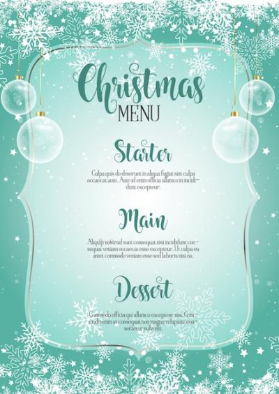 Decorative Christmas Menu – Free Download of Vector Templates