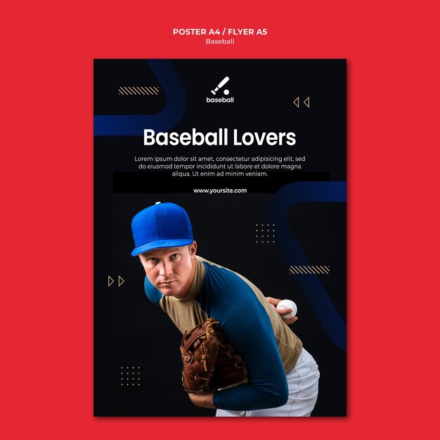 Baseball Poster Template – Free Download, Download Free Stock Photo