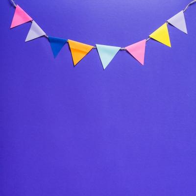 Colorful Ribbon with Party Flags – Free Download