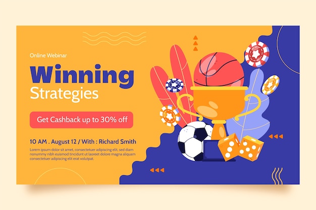 Flat Design Sports Betting Webinar Template – Free Download