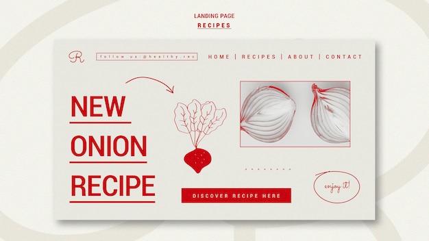 Hand Drawn Recipes Landing Page Template – Free Download