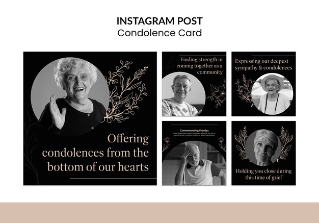 Hand Drawn Condolence Card Instagram Posts – Free Download