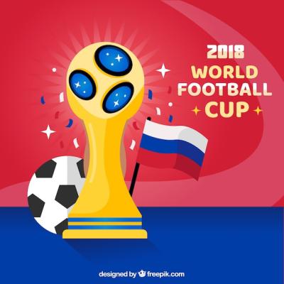 World Football Cup Background Featuring a Golden Trophy – Free Download