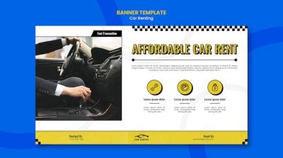 Horizontal Banner Template for Car Rental – Free to Download