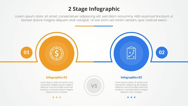 2 Points Stage Template for Infographic Comparison – Free Download