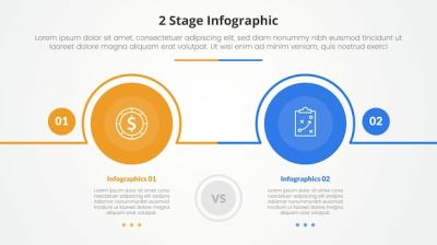 2 Points Stage Template for Infographic Comparison – Free Download