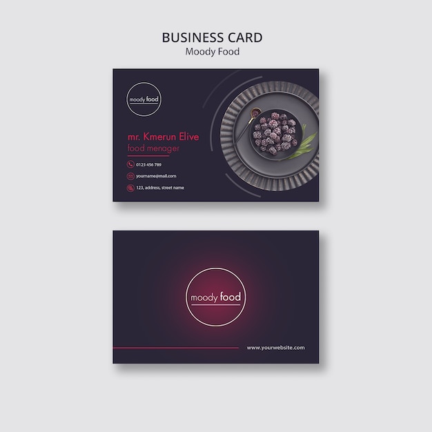 Moody Food Creative Business Card Template – Free Download