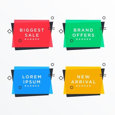 Memphis Style Sale Banners Set Featuring Unique Memphis Elements – Free Download