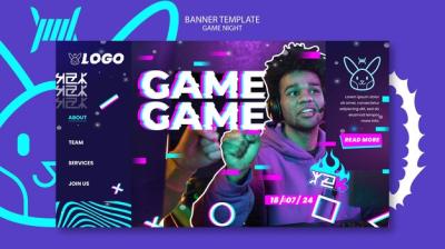 Game Night Entertainment Landing Page Template – Free to Download