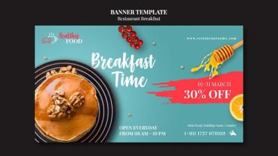 Discount Restaurant Banner Template for Free Download