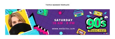 90s Nostalgic Music Festival Twitch Banner – Free Download