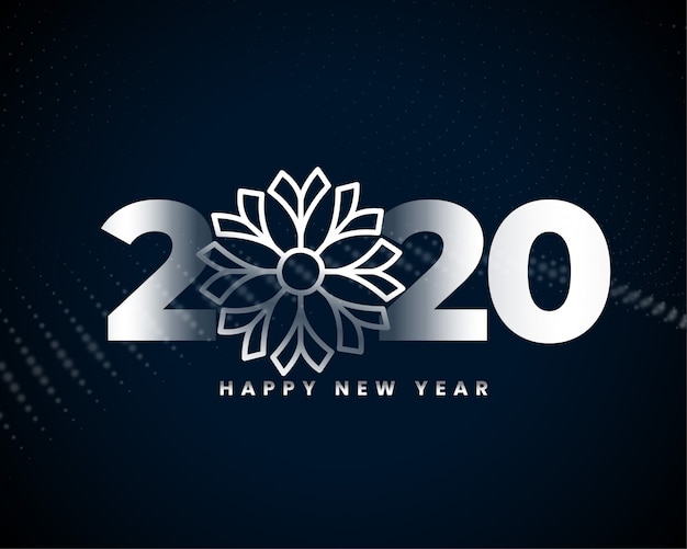 Beautiful Silver Card Design for Happy New Year – Free Download