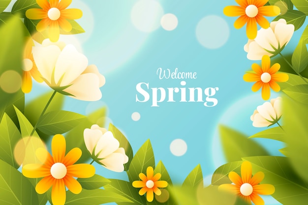 Gradient Spring Floral Background – Free Download