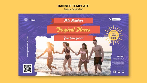 Tropical Destination Banner Template – Free Download