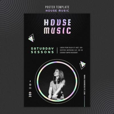 House Music Template Poster – Free Download