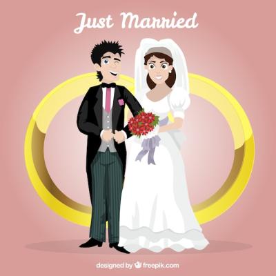 Just Married Illustration – Free to Download, Free Stock Photo