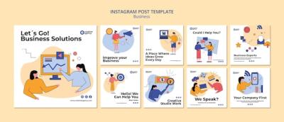 Business Instagram Post Template in Flat Design – Free Download