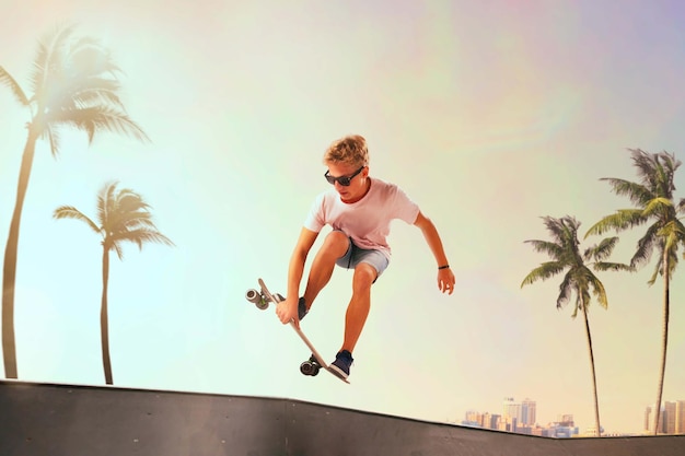 Skateboarder Performing Tricks – Free Download