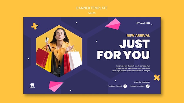 Horizontal Sales Banner Template – Free Download