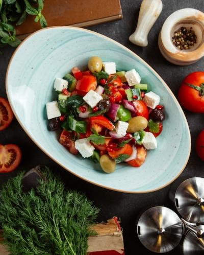 Shepherd Salad with Olives and White Cheese – Free Download