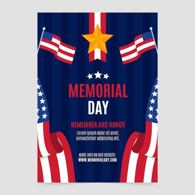 Vertical Poster Template for Memorial Day – Free Download