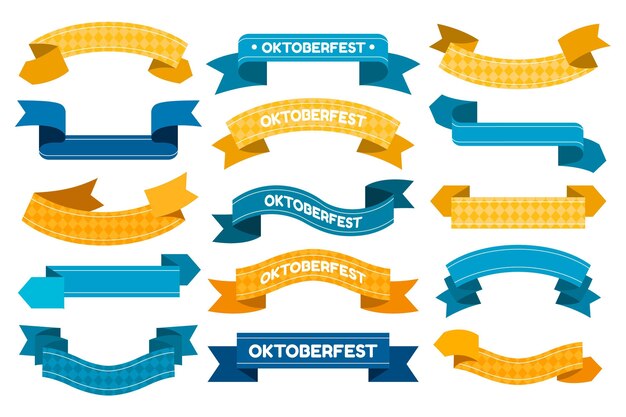 Oktoberfest Ribbons in Flat Design – Free Download