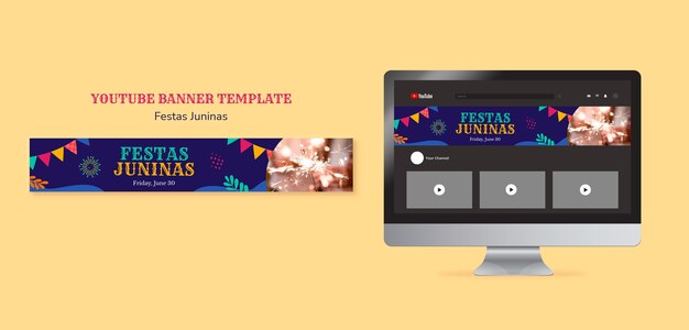 Festas Juninas Celebration YouTube Banner – Free Download