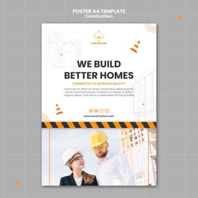 Flat Design Construction Template – Free Download