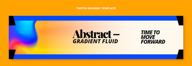 Gradient Abstract Fluid Technology Twitch Banner – Download Free Stock Photo