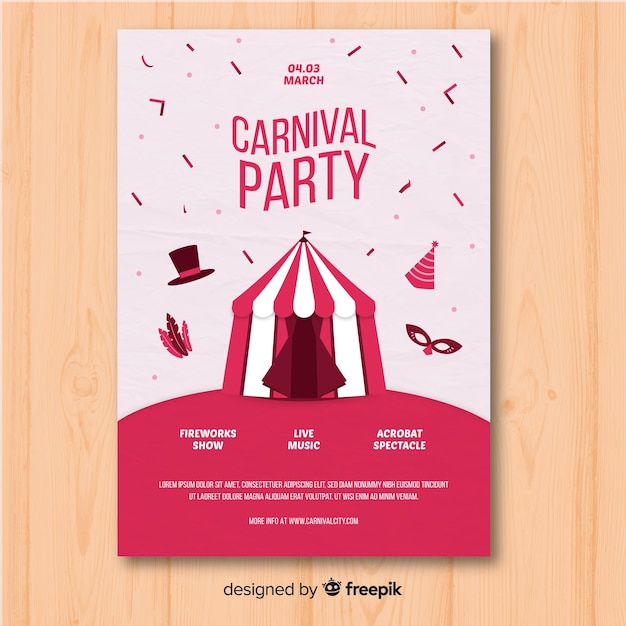 Flat Carnival Party Flyer Template – Free Download