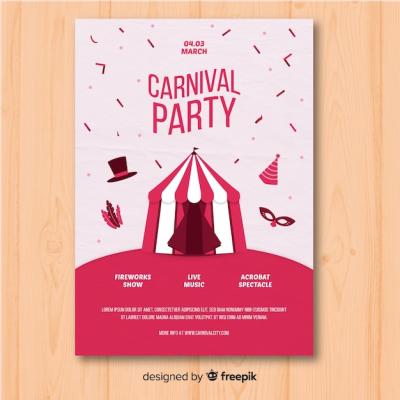 Flat Carnival Party Flyer Template – Free Download