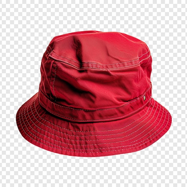 Red Bucket Hat Isolated on Transparent Background – Free Download