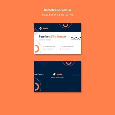 Flat Design Real Estate Business Card Template – Free to Download