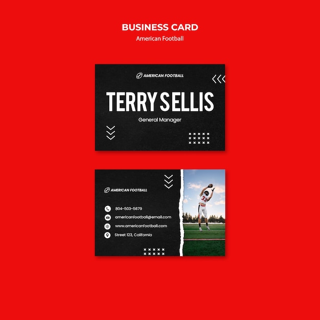 American Football Business Card Template – Free Download